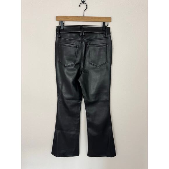 Good American Better Than Leather Crop Mini Boot Pants Black Size 4 NWT - Picture 5 of 6